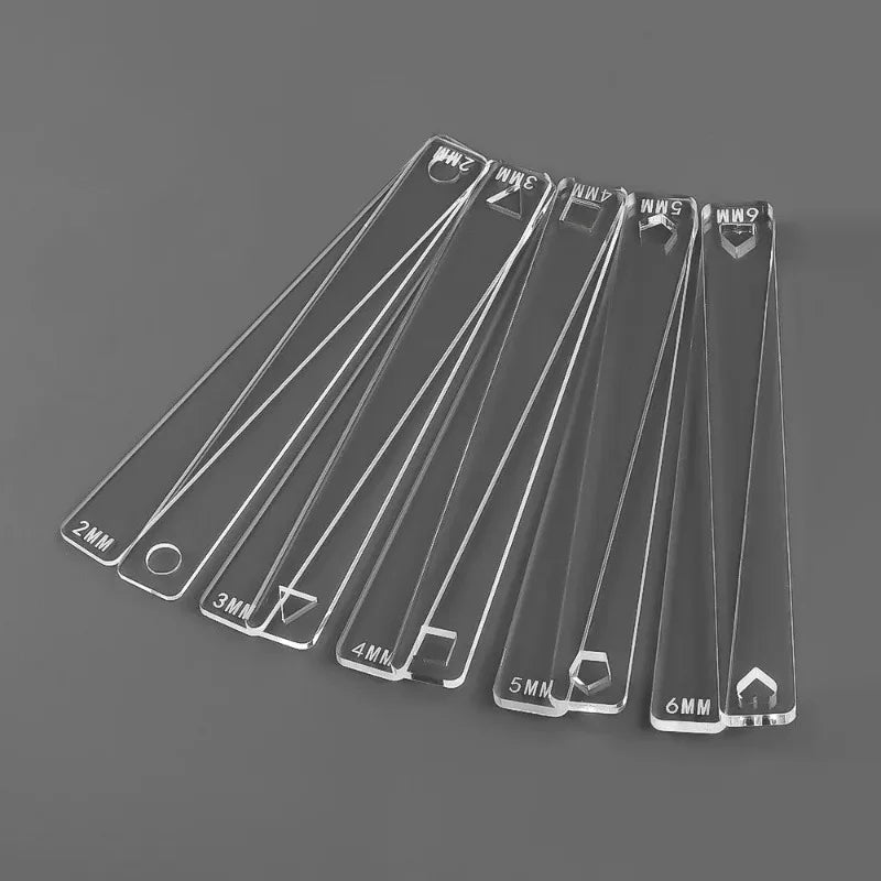 10pcs Acrylic Clay Thickness Rulers Rolling Guide Set 2–6mm Clay Rolling Tool Babs