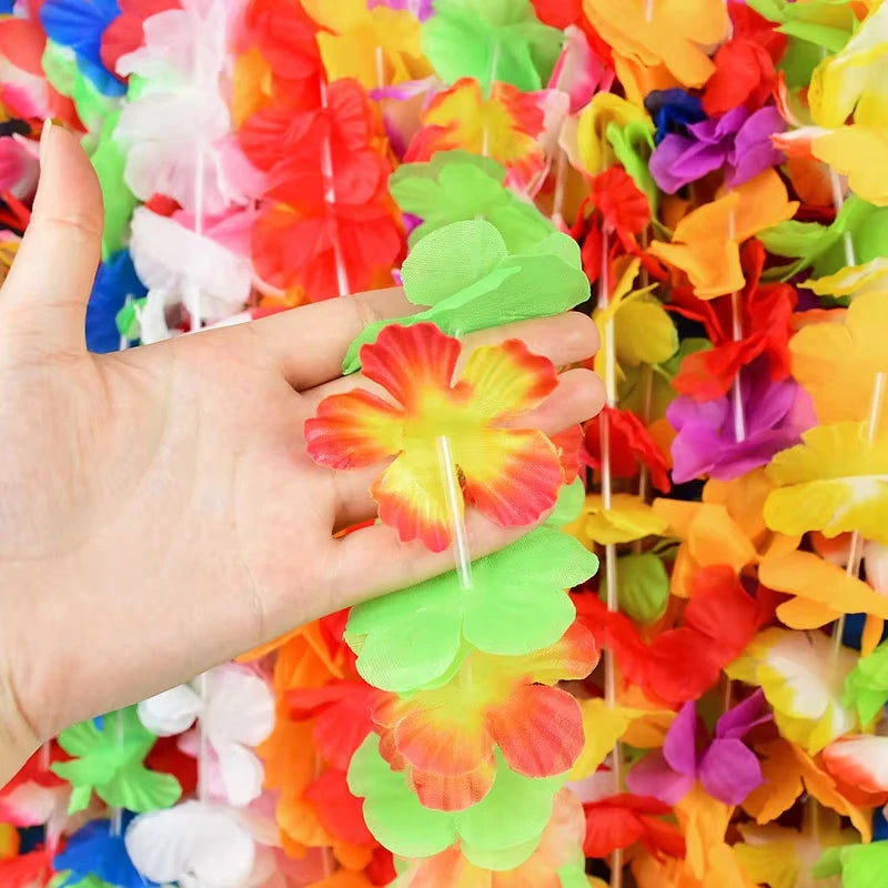 Hawaiian Flower Lei Necklace – Luau Party Decoration & Favor Flower Lei Necklace Babs