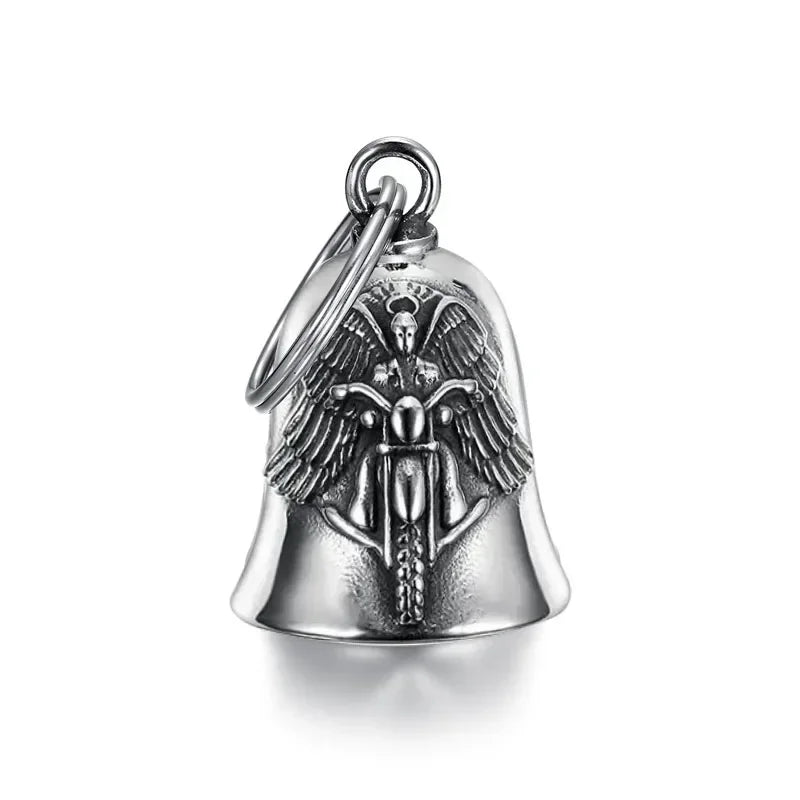 Angel Wings Motorcycle Bell Keychain – Punk Rock Biker Pendant Keychain Pendant Babs A