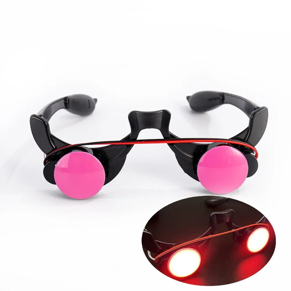 LED Glow Glasses – Demon Devil Clown Cosplay Party Prop LED Party Glasses Babs
