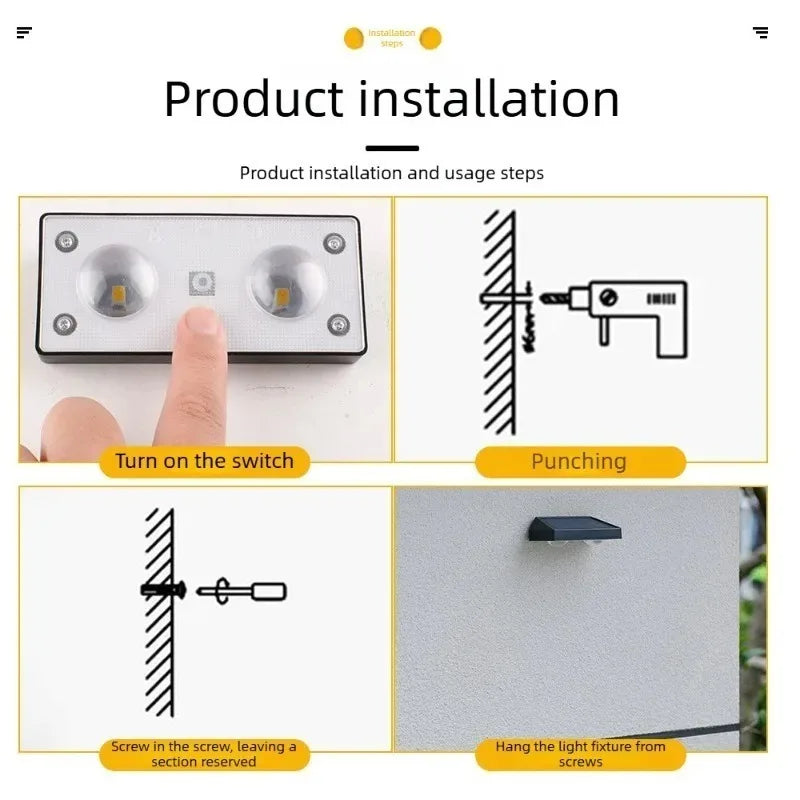 Solar LED Wall Light IP65 Waterproof – Garden, Deck & Pathway Solar Outdoor Light Babs