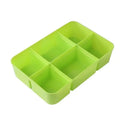 HOMEFISH Partitioned Plastic Storage Box with Lid | Organizer Partitioned Storage Box Babs divider green