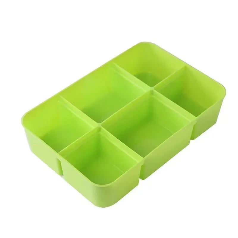 HOMEFISH Partitioned Plastic Storage Box with Lid | Organizer Partitioned Storage Box Babs divider green