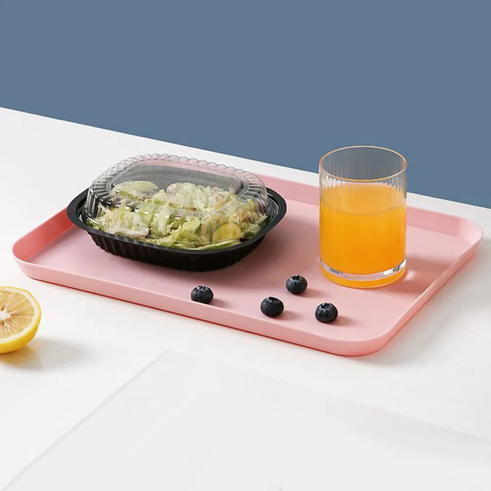 LEENKEA Rectangular Plastic Serving Tray – Anti-Slip, 2 Sizes Serving Tray Babs
