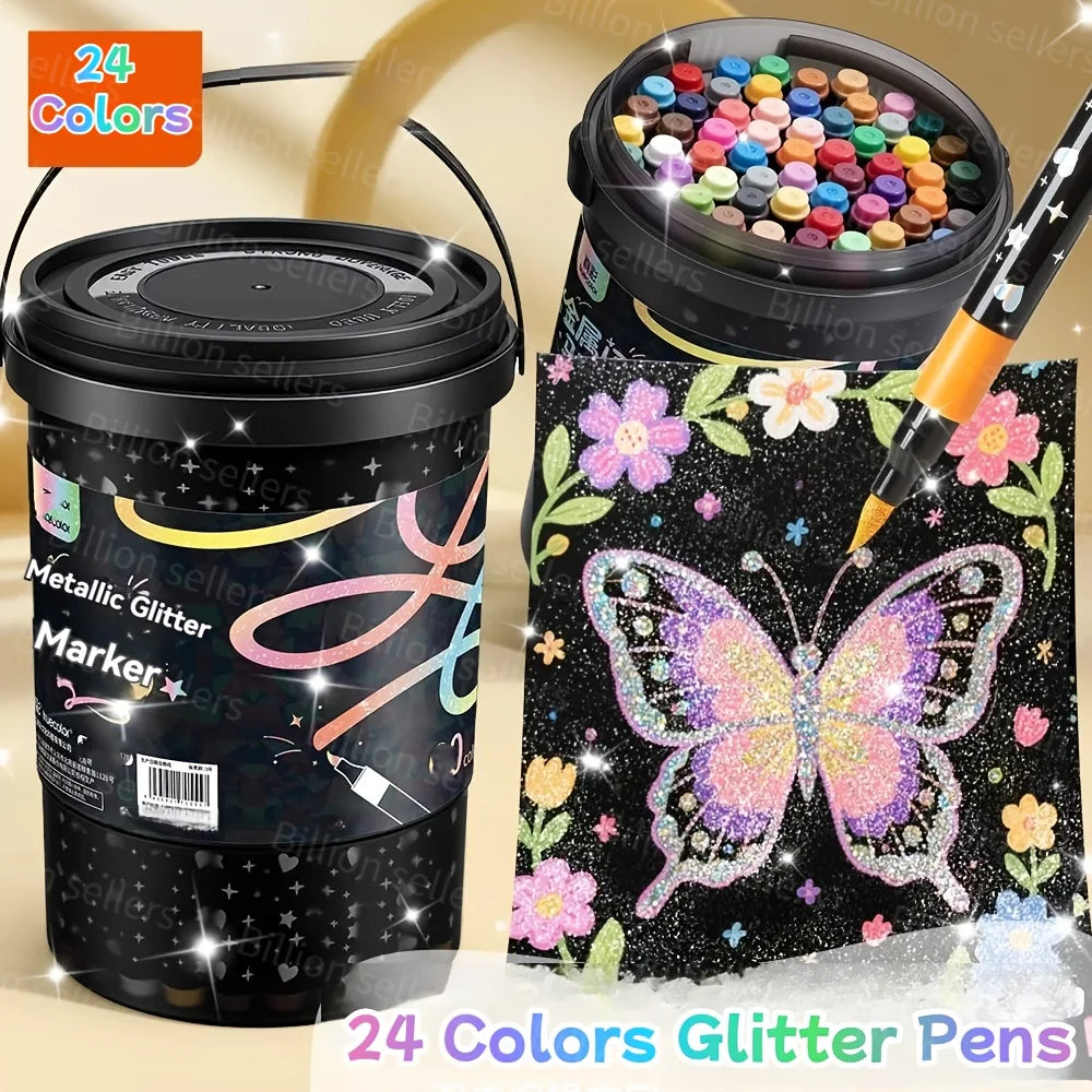 Glitter Markers Set 12–60 Colors – Acrylic Glitter Pens for Art Glitter Marker Set Babs