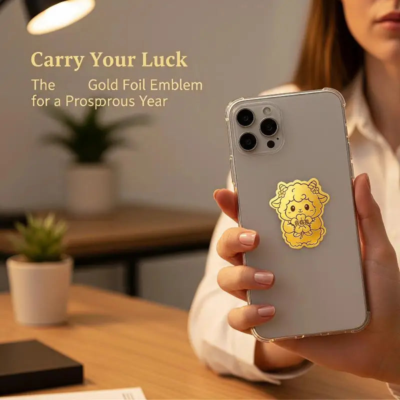 2027 Year of Goat Gold Foil Phone Sticker – Lucky Decal Phone Sticker Decal Babs
