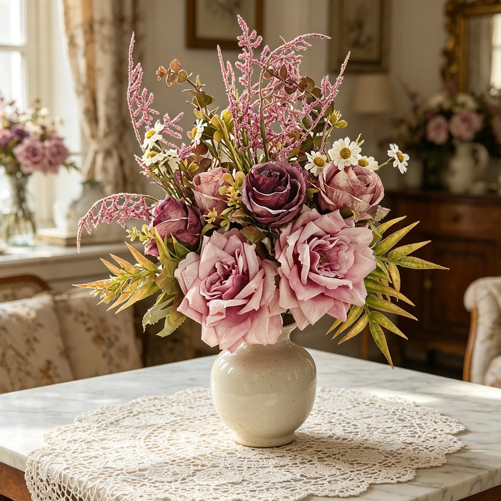 Silk Artificial Peony & Hydrangea Bouquet – Wedding & Home Décor Artificial Flower Bouquet Babs