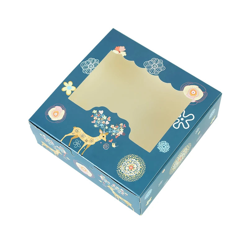 Christmas Cookie Boxes with Window | Treat Gift Packaging 5/10 Pcs Gift Cookie Box Babs