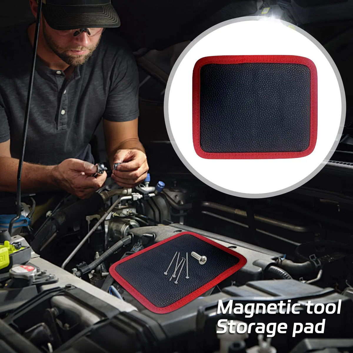 Magnetic Tool Pad – Flexible Leather Mat for Screws & Tools Magnetic Tool Mat Babs