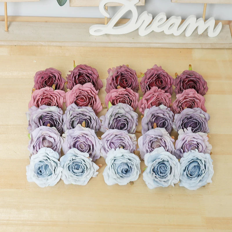 5pcs Artificial Silk Rose Heads – Wedding & Home Décor Artificial Flower Heads Babs