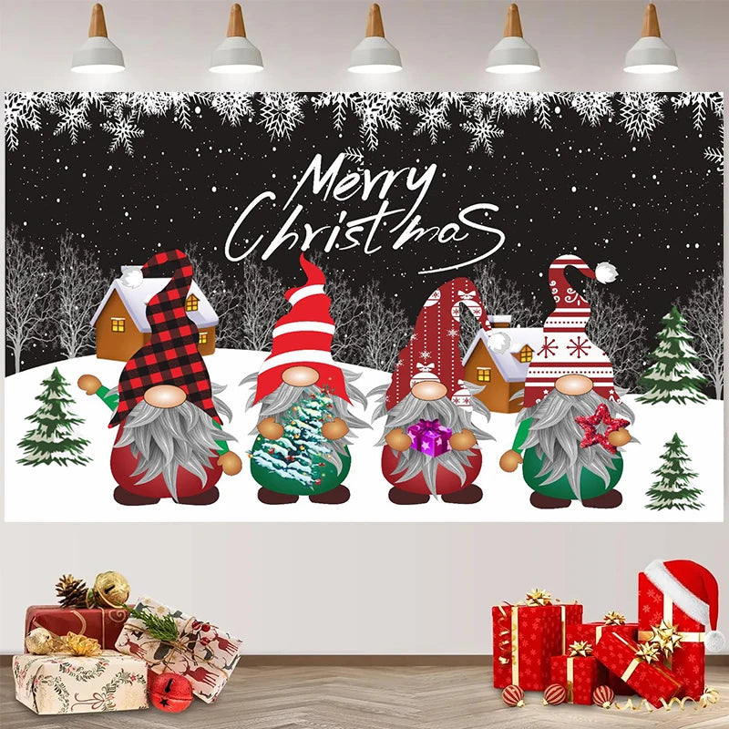 Christmas Photo Backdrop & Banner – Xmas Home Décor 2024–2025 Christmas Backdrop Banner Babs
