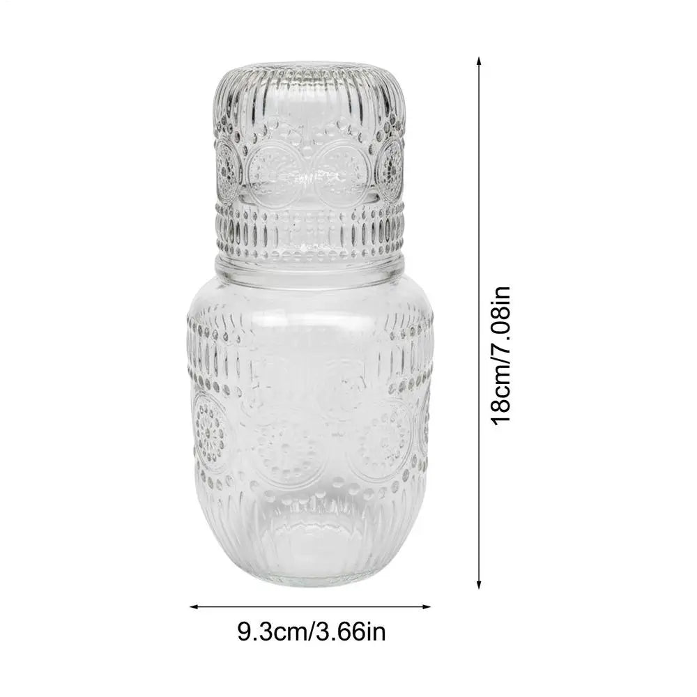 Vintage Glass Water Pitcher & Cup Set – Retro Carafe Tumbler Glass Carafe Set Babs As Picture