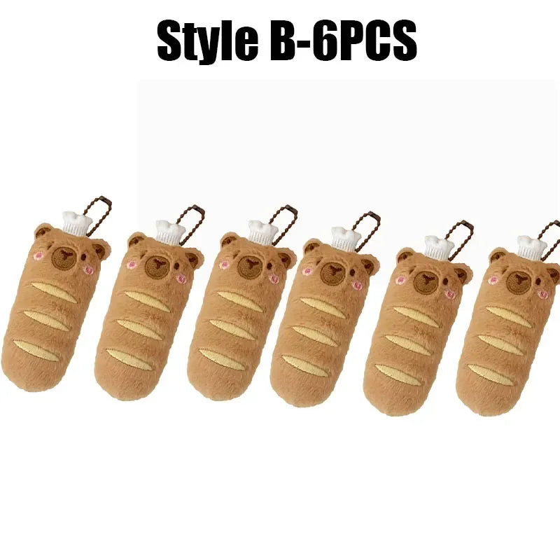 Cute Capybara Plush Keychain – Anime Bread Topper Fluffy Charm