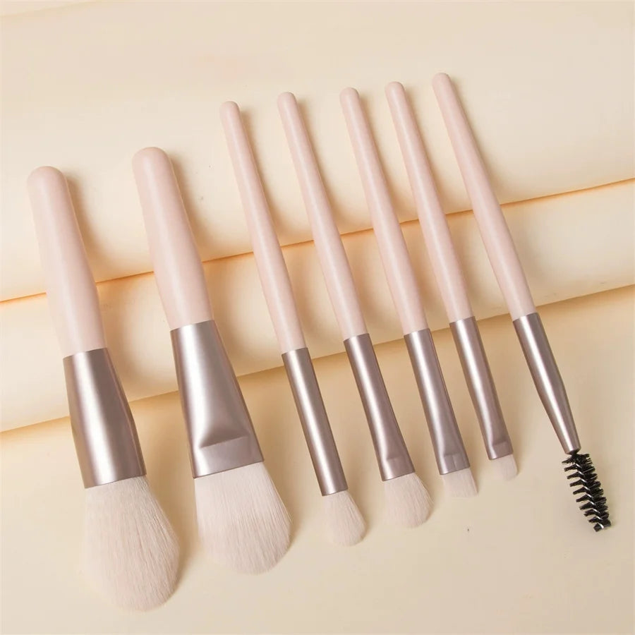 8-Piece Macaron Mini Makeup Brush Set – Soft Portable Kit Makeup Brush Set Babs