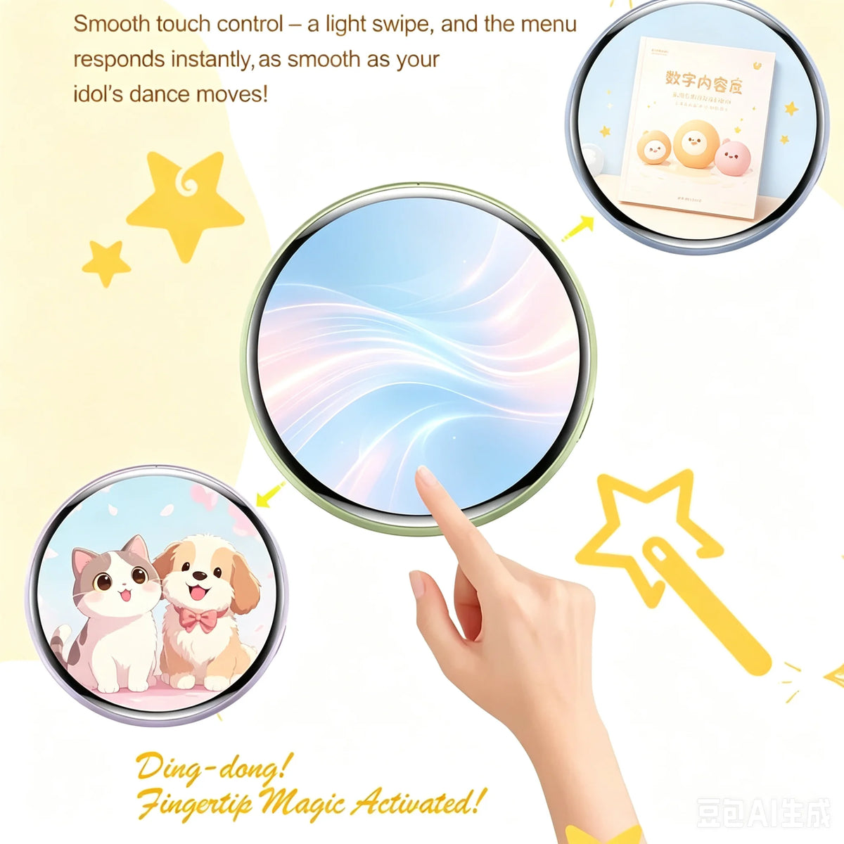 Electronic Smart Badge 1.7" HD Touch Screen Bluetooth GIF LED Display Electronic Display Badge Babs