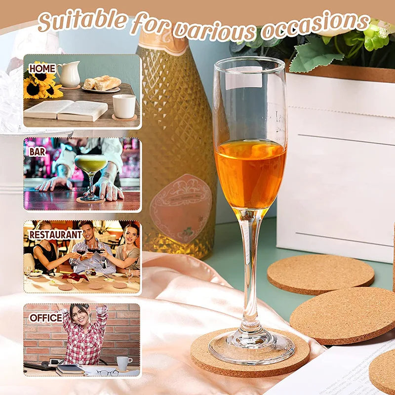 Cork Coasters for Drinks – Eco-Friendly Aesthetic Table Coasters Cork Coaster Set Babs