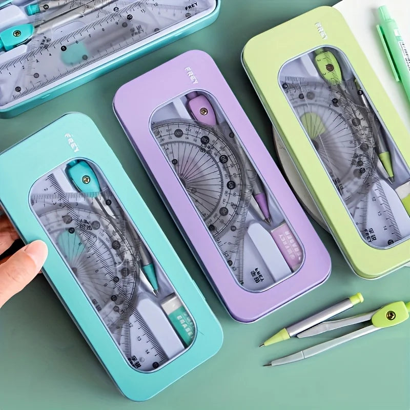 7-in-1 Measuring & Drawing Tool Set – Compass, Protractor, Ruler Drawing Tool Set Babs