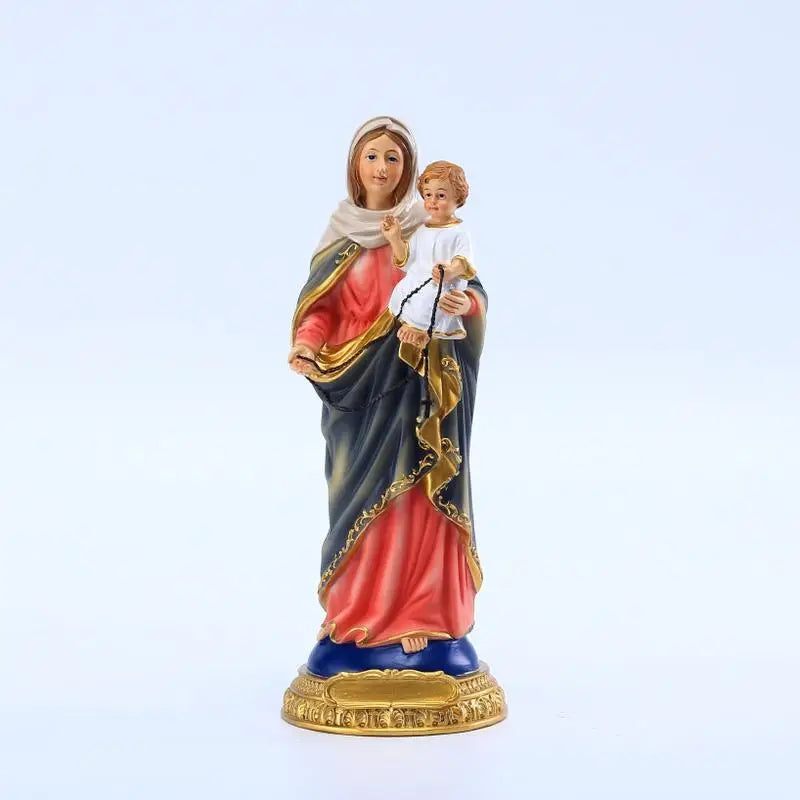 Virgin Mary & Child Jesus Resin Statue | Catholic Decor Figurine Religious Figurine Babs 1pc