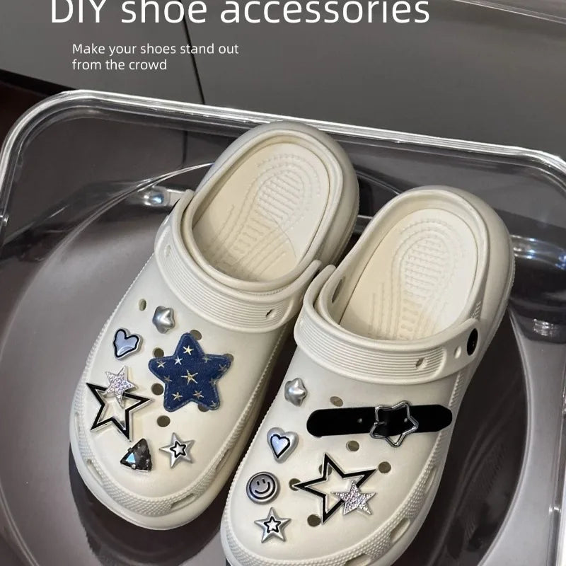 Denim Star Shoe Charms – DIY Detachable Decorative Set Shoe Charms Babs