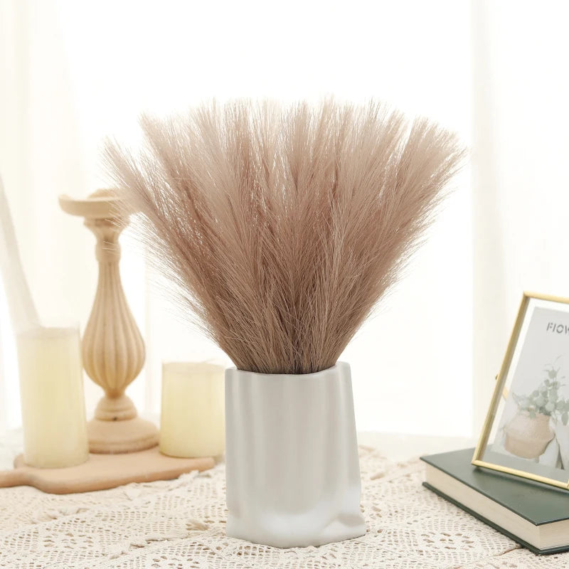10-Piece Artificial Pampas Grass Bouquet – Boho Home Decor Artificial Floral Bouquet Babs