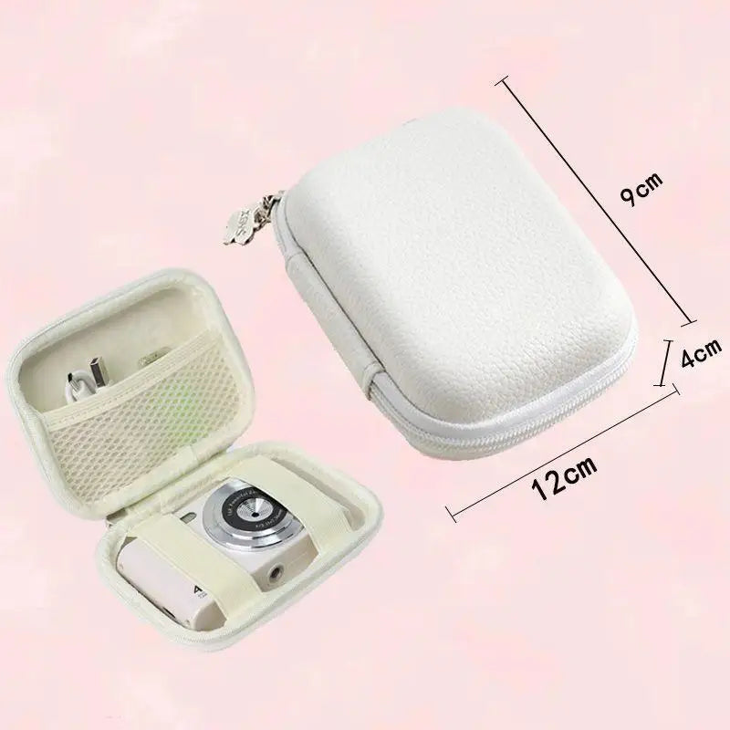 Mini Digital Camera Case Bag – Waterproof EVA Shell & Mesh Pocket Camera Case Bag Babs White