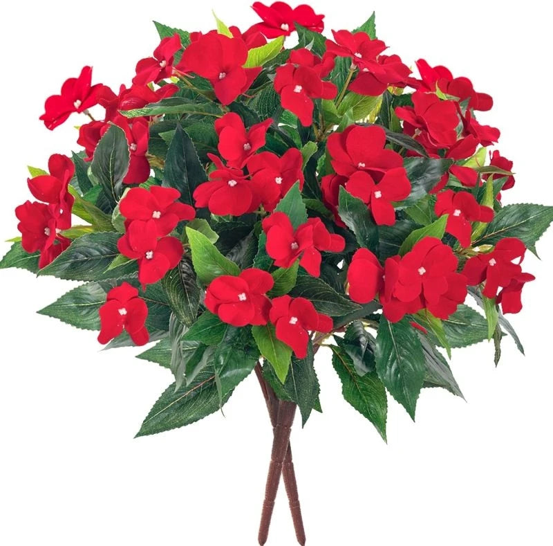 Silk Rose Artificial Flower Bouquet – Wedding & Home Décor Artificial Flower Bouquet Babs Red 1PC