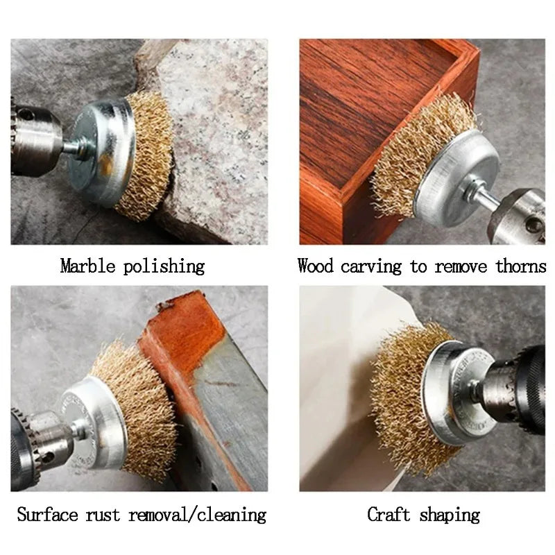 3-Piece Wire Brush Set for Electric Drill – Rust Removal & Polish Wire Brush Drill Set Babs