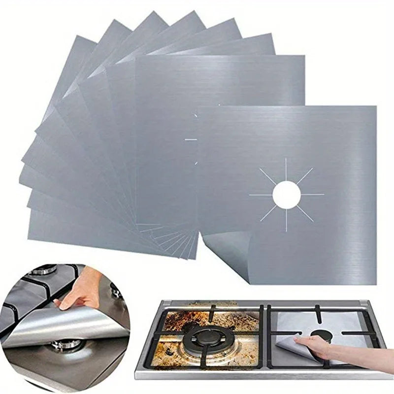 4-Pack Gas Stove Protector Liner Mats – Non-Stick Reusable Stove Liner Mats Babs