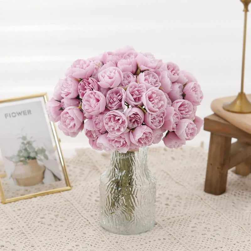 27-Head Silk Peony Artificial Flowers – Wedding & Home Décor Artificial Flower Bouquet Babs