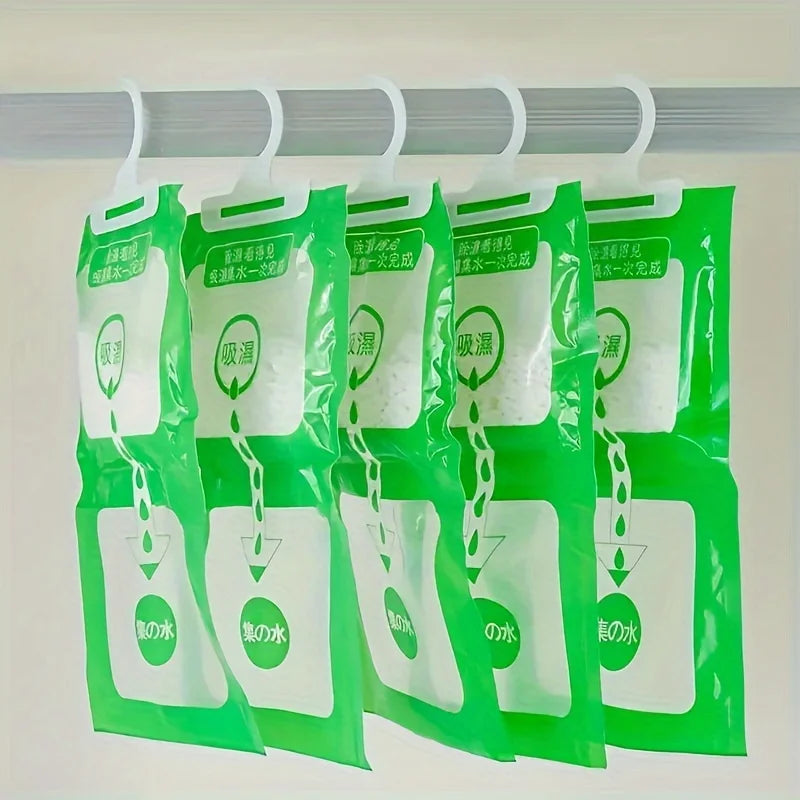 4-Pack Hanging Wardrobe Dehumidifier Bags – Moisture & Odor Absorber Dehumidifier Bags Babs