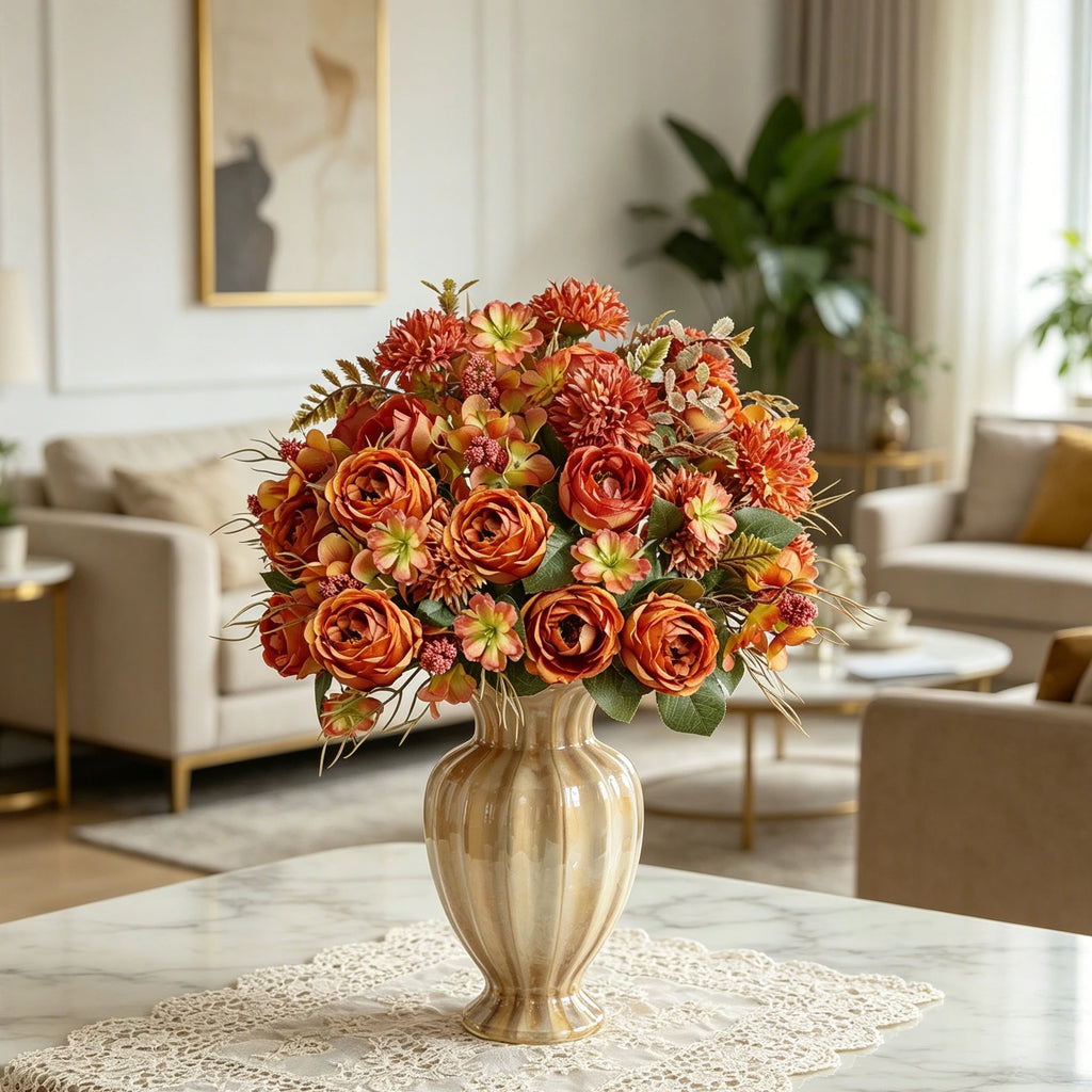 Silk Rose & Peony Artificial Bouquet – Wedding & Home Decor Artificial Flower Bouquet Babs
