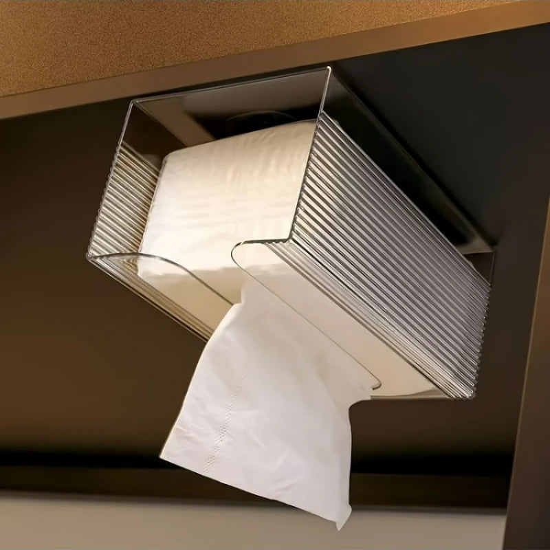 Acrylic Wall Mounted Tissue Box Holder – Clear Dispenser Tissue Box Holder Babs WHITE