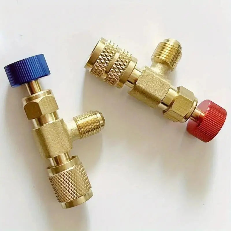 R410A R22 Refrigerant Charging Adapter – 1/4" Copper Safety Valve HVAC Charging Adapter Babs