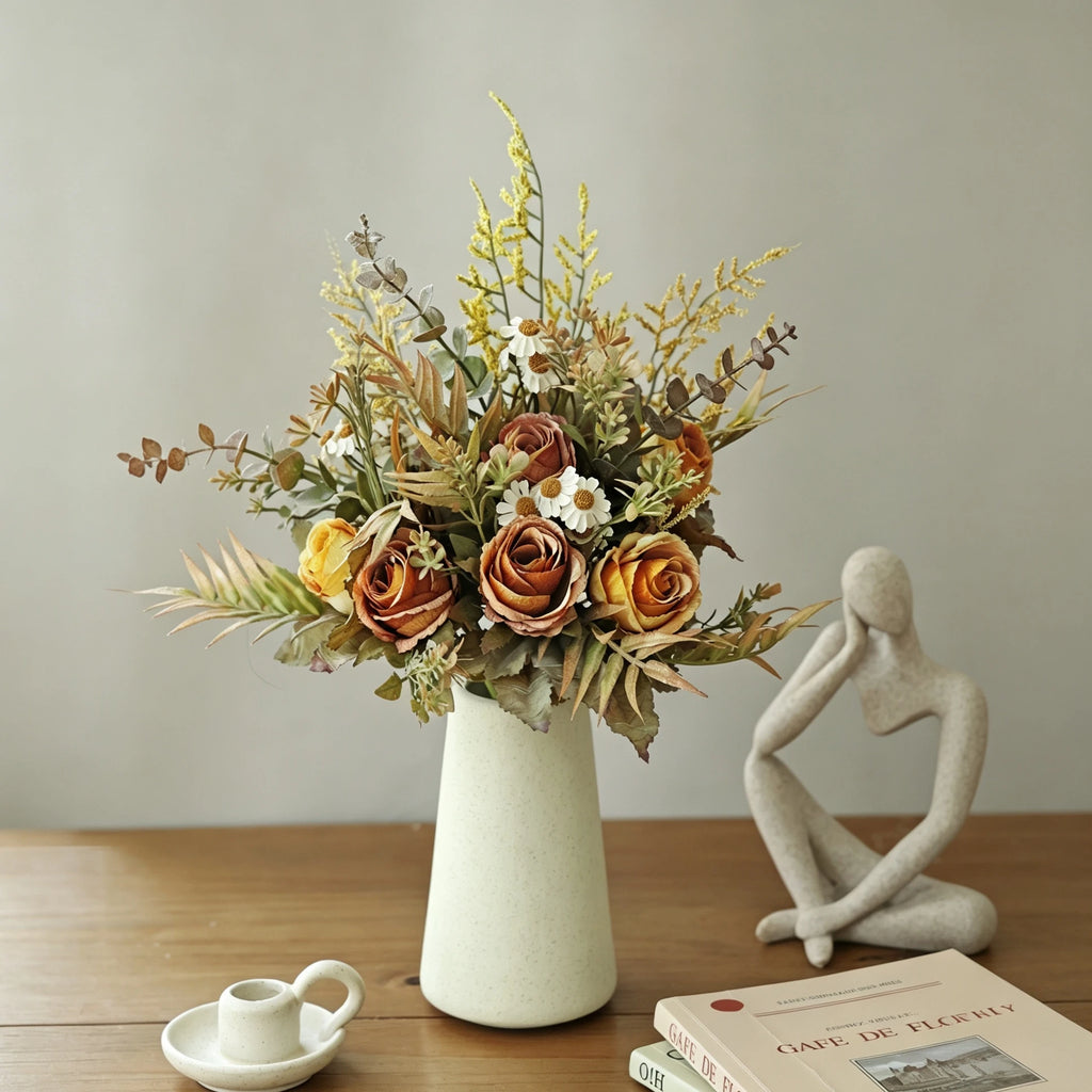 Silk Rose Artificial Flower Bouquet – Wedding & Home Décor Artificial Flower Bouquet Babs