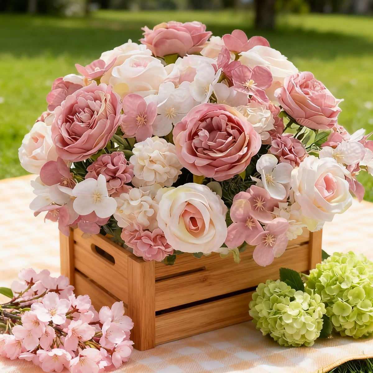 Silk Peony Rose Hydrangea Artificial Flower Bouquet | Home Décor Artificial Flower Bouquet Babs