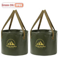 Collapsible Water Bucket 5/10/20L – Foldable Camping Bucket Collapsible Camping Bucket Babs Green-20L-2PCS
