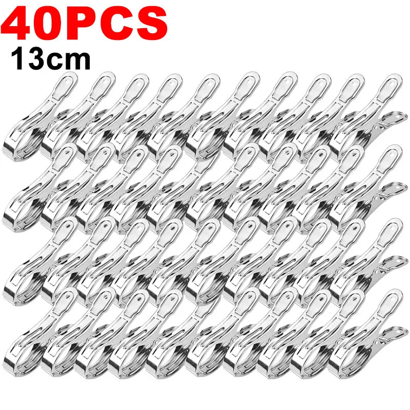 Stainless Steel Clothespins 100-Pack – Heavy-Duty Clothes Clips Clothes Pegs Babs 13CM-40PCS