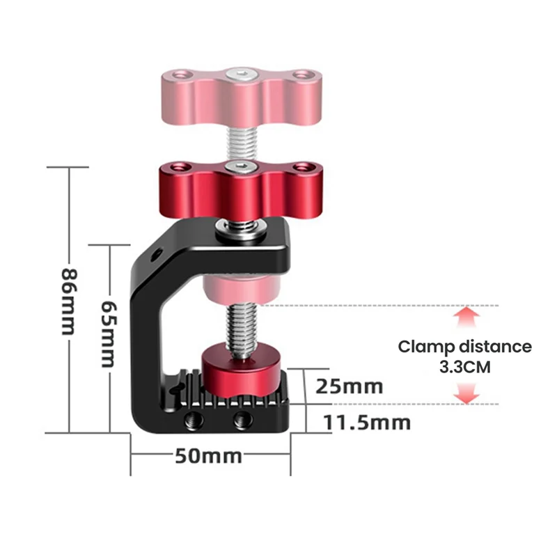 Adjustable Aluminum Alloy C Clamp for DSLR Camera & Hot Shoe Camera Mount Clamp Babs