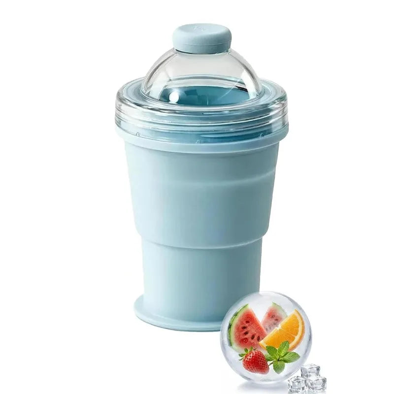 2-in-1 Silicone Folding Cup & Ice Ball Mold | Portable & Eco-Safe Ice Ball Mold Cup Babs