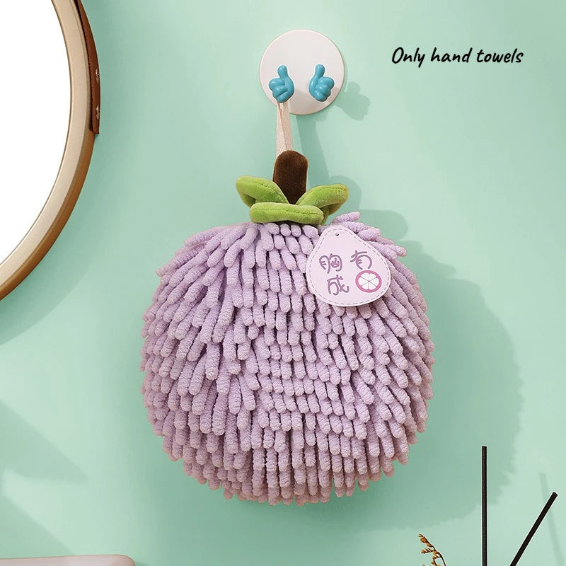 Fruit Hanging Hand Towel – Absorbent Quick-Dry Microfiber Hanging Hand Towel Babs purple
