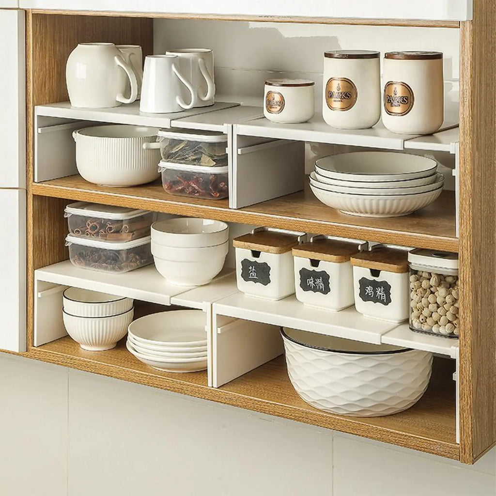 Retractable Kitchen Cabinet Shelf & Spice Rack Organizer Cabinet Shelf Organizer Babs