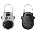 Retractable Steel Cable Combination Lock – Bike & Luggage Cable Combination Lock Babs 2PCS black-silver