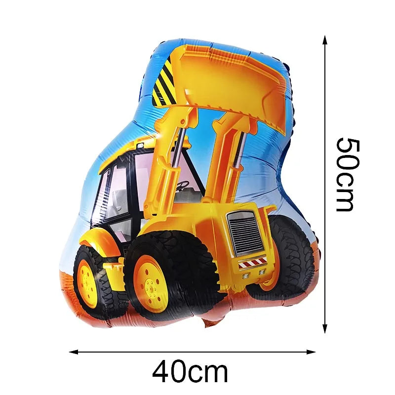 Construction Party Balloons – Excavator Dump Truck Boys Decor