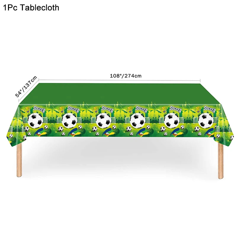 Soccer Party Disposable Tableware Set – Plates, Cups & More Party Tableware Set Babs 1pc tablecloth