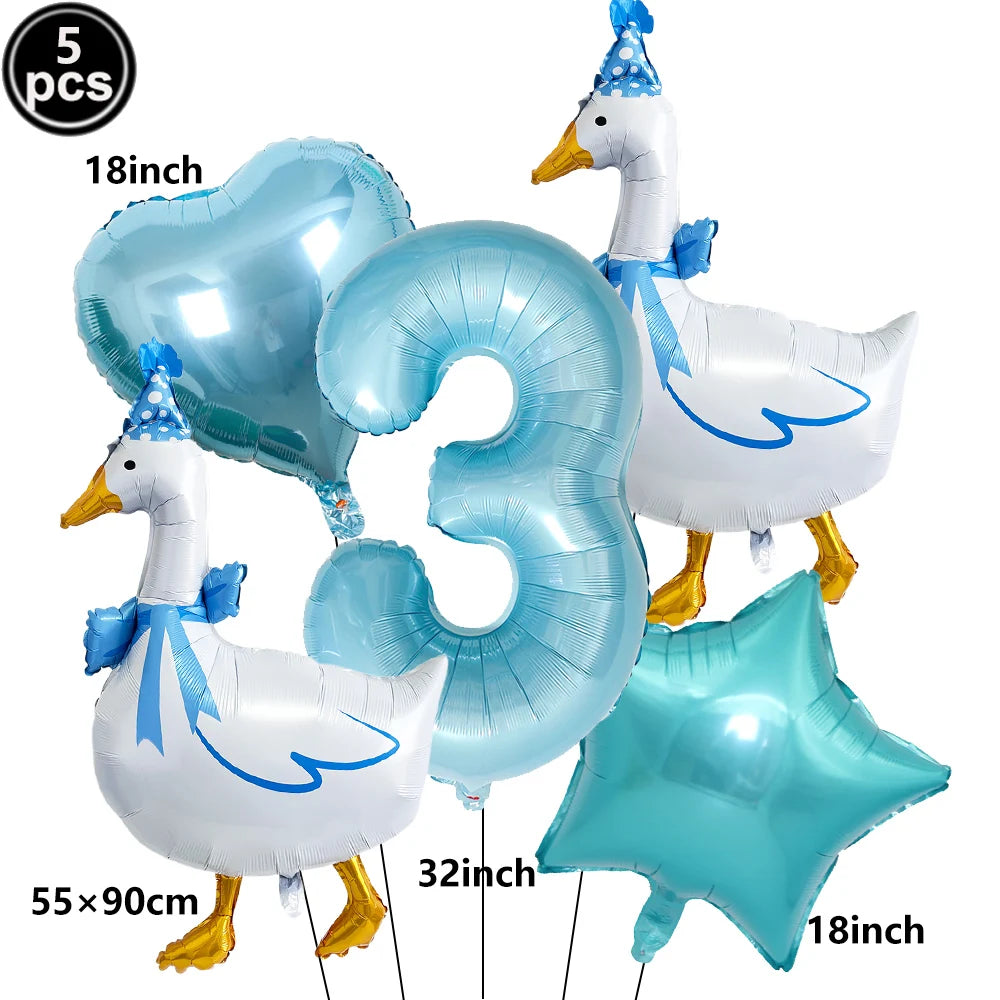Goose 1st Birthday Foil Balloon Set – Farm Animal Party Decor Birthday Foil Balloon Set Babs Olive As pictures show