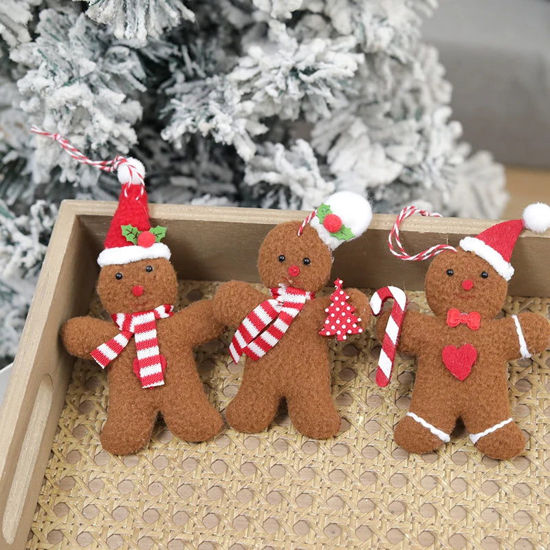 3-Pack Gingerbread Man Christmas Tree Hanging Ornaments Christmas Ornament Set Babs