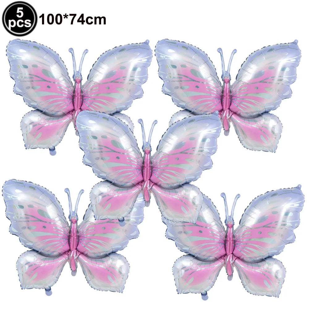5pcs Butterfly Foil Balloons – Party, Birthday & Baby Shower Party Foil Balloons Babs B As pictures show