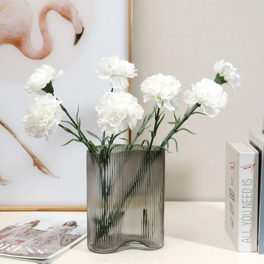 Silk Carnation Artificial Flowers 6/12 Stems – Wedding & Home Artificial Silk Flowers Babs