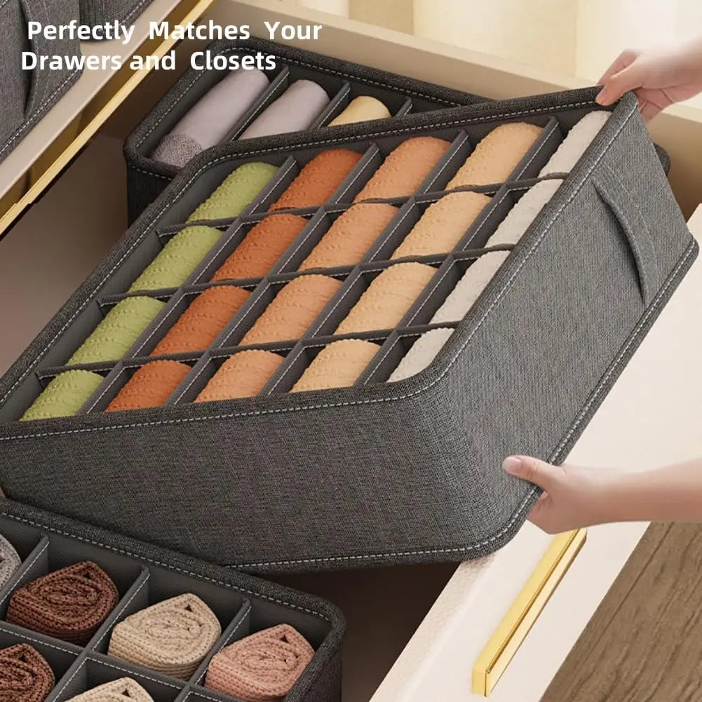 Foldable Fabric Drawer Organizer – Underwear, Socks & Belts Closet Drawer Organizer Babs