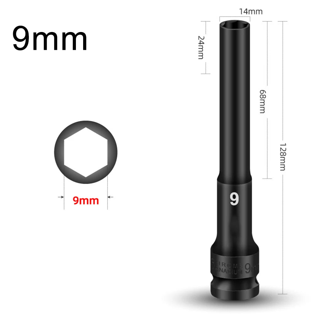 1/2" Drive Hex Socket Impact Wrench Adapter – Chrome Vanadium Socket Wrench Adapter Babs 9mm